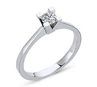 0,25 Carat Solitär Diamantring 14 Karat Weißgold
