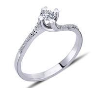 0,26 Carat Diamant Solitär Ring Antragsring 14 Karat Weißgold