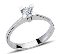 0,26 Carat Diamant Solitär Ring Antragsring 14 Karat Weißgold