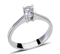 0,26 Carat Diamant Solitär Ring Brillant-Schliff Antragsring in 14 Karat Weißgold