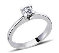 0,26 Carat Diamant Solitär Ring Brillant-Schliff Antragsring in 14 Karat Weißgold