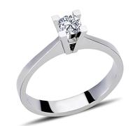0,26 Carat Diamant Solitär Ring Brillant-Schliff Antragsring in 14 Karat Weißgold