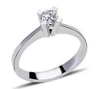 0,26 Carat Diamant Solitär Ring Brillant-Schliff Antragsring in 14 Karat Weißgold