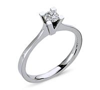 0,26 Carat Diamant Solitär Ring Brillant-Schliff Antragsring in 14 Karat Weißgold