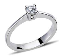 0,26 Carat Diamant Solitär Ring Brillant-Schliff Antragsring in 14 Karat Weißgold