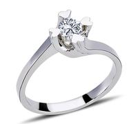 0,26 Carat Diamant Solitär Ring Brillant-Schliff Antragsring in 14 Karat Weißgold