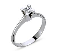0,26 Carat Diamant Solitär Ring Meisterwerk 14 Karat Weißgold