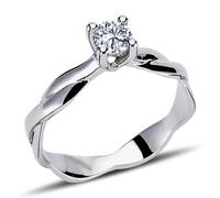 0,26 Carat Diamant Solitär Ring Meisterwerk 14 Karat Weißgold