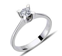 0,26 Carat Solitär Diamant Ring Meisterwerk 14 Karat Weißgold