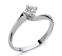 0,26 Carat Solitär Diamantring 14 Karat Weißgold