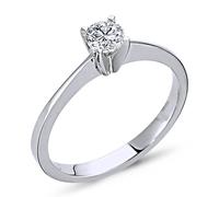 0,26 Carat Solitär Diamantring 14 Karat Weißgold