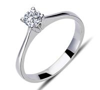 0,26 Carat Solitär Diamantring Antragsring 14 Karat Weißgold