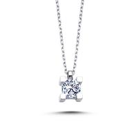 0,27 Carat Diamant Solitär Halskette 14 Karat Weißgold