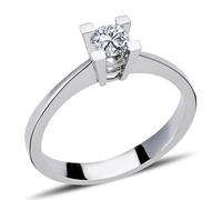 0,27 Carat Diamant Solitär Ring Brillant-Schliff Antragsring in 14 Karat Weißgold