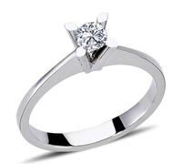 0,27 Carat Diamant Solitär Ring Brillant-Schliff Antragsring in 14 Karat Weißgold