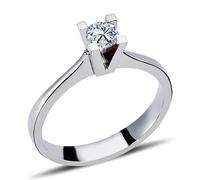 0,27 Carat Diamant Solitär Ring Brillant-Schliff Antragsring in 14 Karat Weißgold