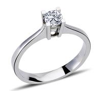 0,27 Carat Diamant Solitär Ring Meisterstück in 14 Karat Weißgold