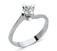 0,27 Carat Diamant Solitär Ring Meisterwerk 14 Karat Weißgold