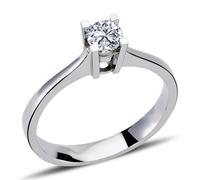 0,27 Carat Diamant Solitär Ring Meisterwerk 14 Karat Weißgold