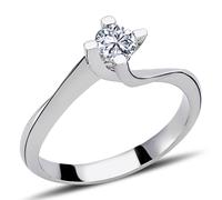 0,27 Carat Diamant Solitär Ring Meisterwerk 14 Karat Weißgold