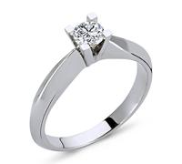 0,27 Carat Diamant Solitär Ring Meisterwerk 14 Karat Weißgold