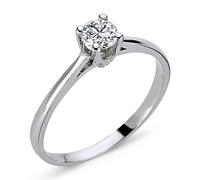 0,27 Carat Diamant Solitär Ring Meisterwerk 14 Karat Weißgold