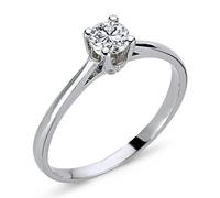 0,27 Carat Diamant Solitär Ring Meisterwerk 14 Karat Weißgold