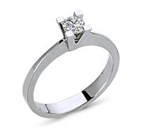 0,27 Carat Diamant Solitär Ring Meisterwerk 14 Karat Weißgold