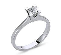0,27 Carat Diamant Solitär Ring Meisterwerk 14 Karat Weißgold