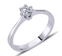 0,27 Carat Solitär Diamant Ring Antragsring 14 Karat Weißgold