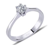 0,27 Carat Solitär Diamant Ring Brillant-Schliff Antragsring in 14 Karat Weißgold
