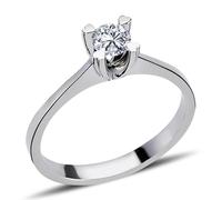 0,27 Carat Solitär Diamant Ring Meisterstück in 14 Karat Weißgold