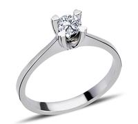0,27 Carat Solitär Diamant Ring Meisterwerk 14 Karat Weißgold