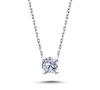 0,28 Carat Diamant Solitär Halskette 14 Karat Weißgold