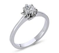 0,29 Carat Diamant Solitär EinStein Ring in 14 Karat Weißgold