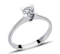 0,29 Carat Diamant Solitär Ring Brillant-Schliff Antragsring in 14 Karat Weißgold