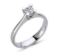 0,29 Carat Diamant Solitär Ring Brillant-Schliff Antragsring in 14 Karat Weißgold