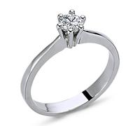 0,29 Carat Diamant Solitär Ring Brillant-Schliff Antragsring in 14 Karat Weißgold