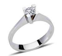 0,29 Carat Diamant Solitär Ring Brillant-Schliff Antragsring in 14 Karat Weißgold