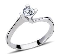 0,29 Carat Diamant Solitär Ring Meisterstück in 14 Karat Weißgold