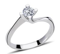 0,29 Carat Diamant Solitär Ring Meisterwerk 14 Karat Weißgold