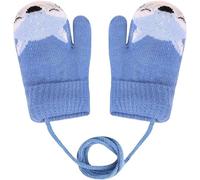 0-3 Jahre Baby Winter Handschuhe Kinder Gestrickte Fäustlinge Warme Fleece Gefütterte Handschuhe Fausthandschuh mit Schnur Outdoor Weich Winterhandschuhe Skihandschuhe Handwärmer für Jungen Mädchen