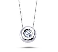 0,30 Carat Diamant Solitär Halskette 14 Karat Weißgold