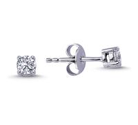 0,30 Carat Diamant Solitär Ohrringe 14 Karat Weißgold