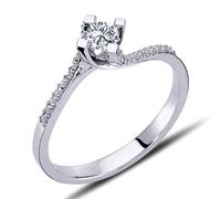 0,30 Carat Diamant Solitär Ring Antragsring 14 Karat Weißgold