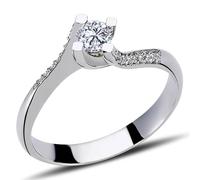0,30 Carat Diamant Solitär Ring Antragsring 14 Karat Weißgold