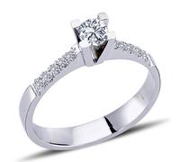 0,30 Carat Diamant Solitär Ring Antragsring 14 Karat Weißgold