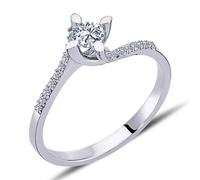 0,30 Carat Diamant Solitär Ring Antragsring 14 Karat Weißgold