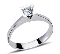 0,30 Carat Diamant Solitär Ring Brillant-Schliff Antragsring in 14 Karat Weißgold