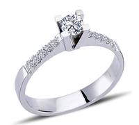 0,30 Carat Diamant Solitär Ring Brillant-Schliff Antragsring in 14 Karat Weißgold